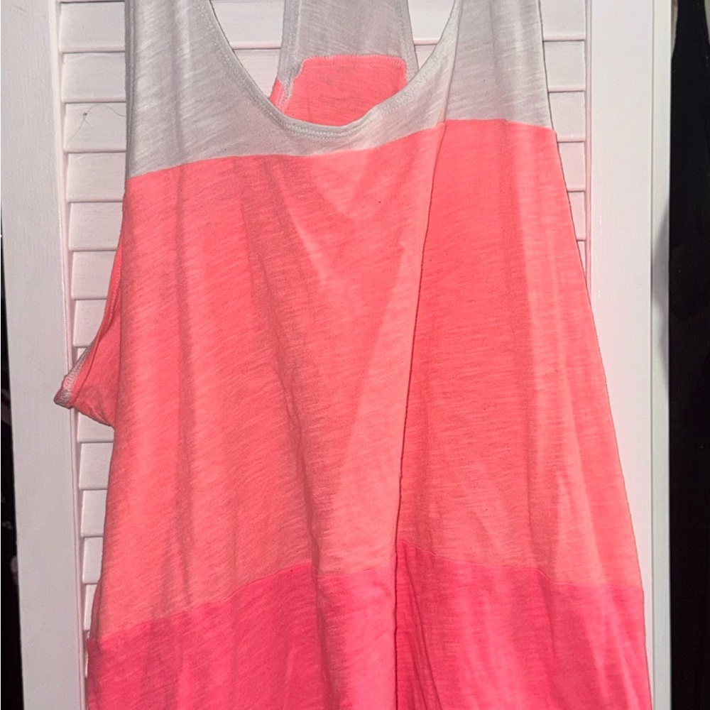 PINK Pink and Gray Sleeveless Top